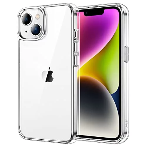 JETech Funda para iPhone 14 6,1 Pulgadas, Antigolpes Carcasa, Anti-Amarillo, Antiarañazos Respaldo Transparente (Transparente)