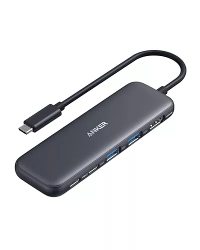 Anker Hub USB C, concentrador USB-C 332 (5 en 1) con Pantalla HDMI 4K, Puerto de Datos de 5 Gbps y 2 Puertos USB-A para MacBook Pro, Air, DELL XPS, Lenovo Thinkpad, portátiles HP más