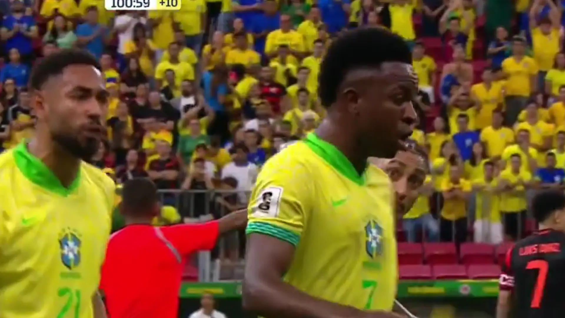 Vinícius, héroe y villano en la victoria de Brasil ante Colombia: gol en el descuento y reprimenda por perder tiempo