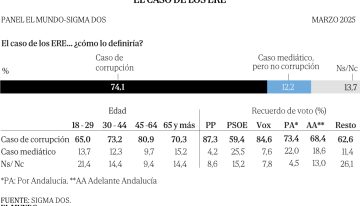 El 74% de los andaluces cree que sí hubo corrupción en el caso ERE