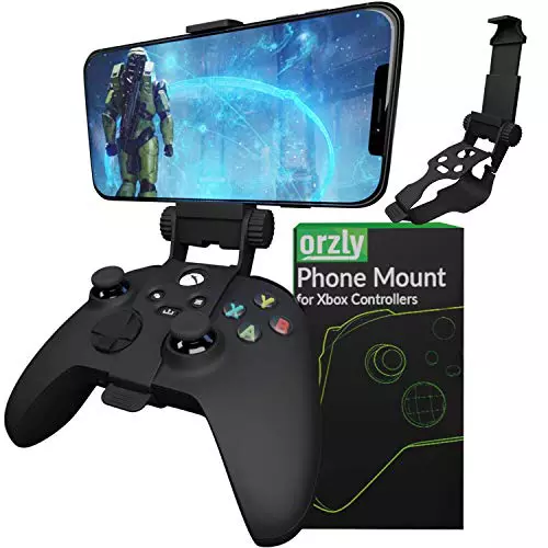 Clip de juego móvil para controlador Xbox Series X, soporte de teléfono para controlador Xbox, abrazadera ajustable para teléfono compatible con Xbox Series X|S, Xbox One S, Xbox One X- Carbon Black