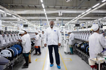 Una planta de fabricación de Foxconn en India