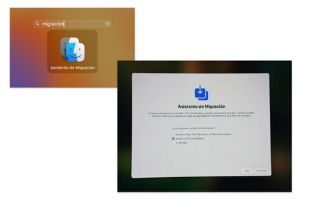 Asistente migración Mac
