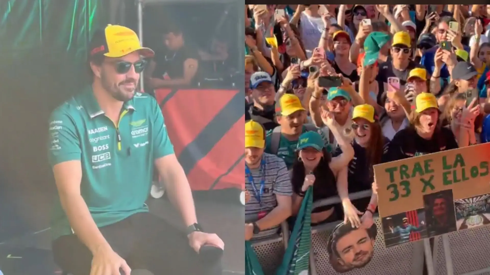 Locura con el baño de masas de Fernando Alonso en Barcelona: "Correr en casa siempre es un momento especial"