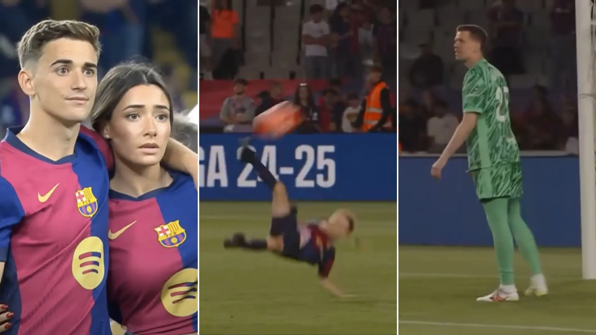 El Gavi más cariñoso con su novia Ana Pelayo, la chilena del hijo de Szczesny… Lo que no se vio de la celebración del Barça por la Liga
