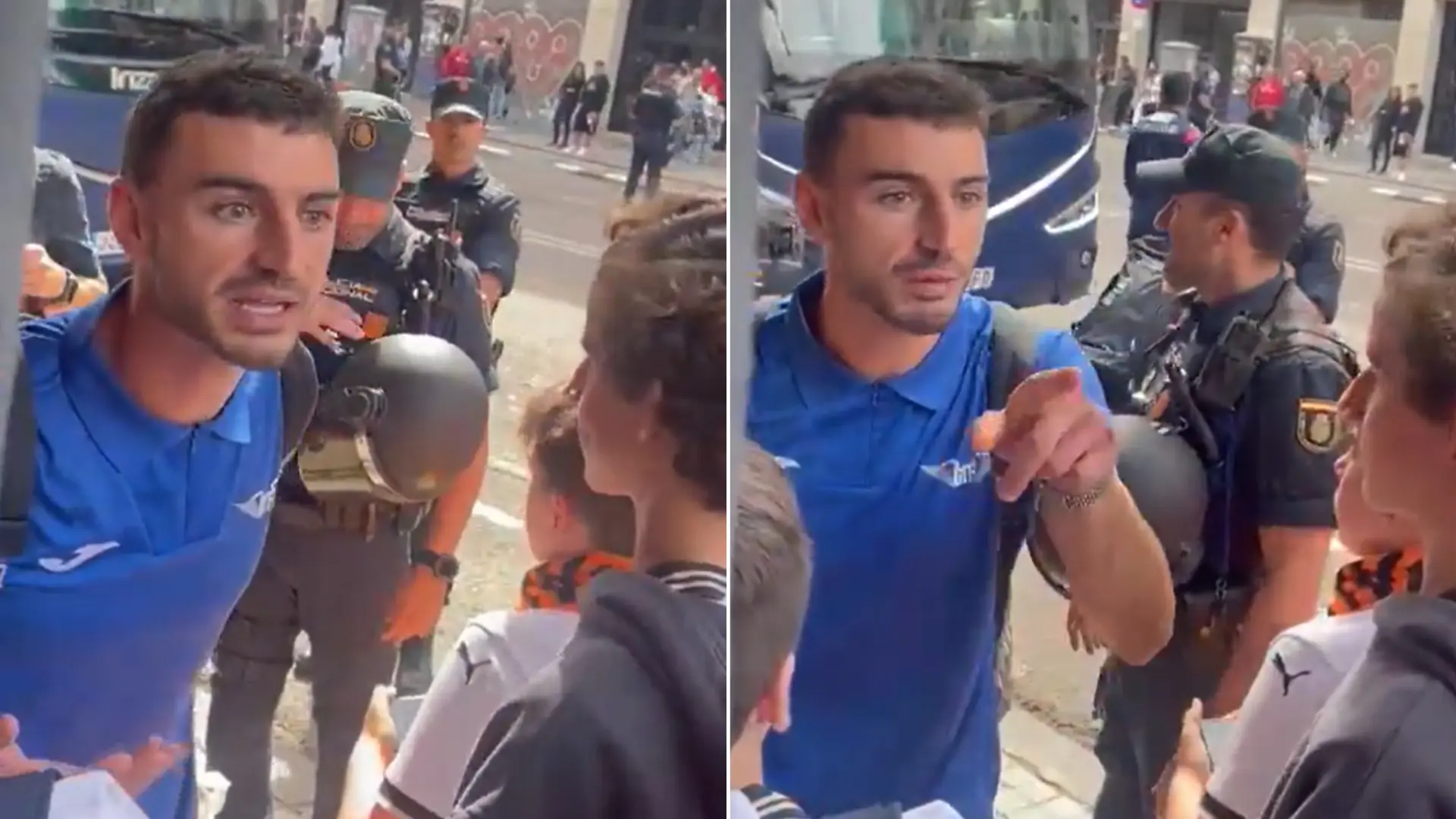 La tremenda bronca de Juan Iglesias a un aficionado del Getafe: "A un compañero no lo vuelvas a insultar…"
