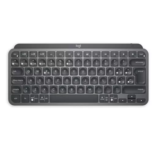 Logitech MX Keys Mini Teclado Inalámbrico Minimalista, Compacto, Bluetooth, Retroiluminado, USB-C, Compatible con Apple macOS, iOS, Windows, Linux, Android, de Metal, Color Grafite - QWERTY Español