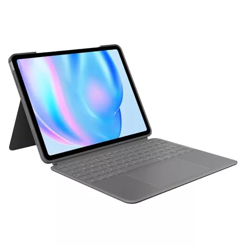 Logitech Combo Touch, funda con teclado, iPad Air 13 pulgadas (M2/M3)(2024/2025) - Teclado retroiluminado extraíble con soporte abatible, modo multiuso, Disposición QWERTY Español - Gris