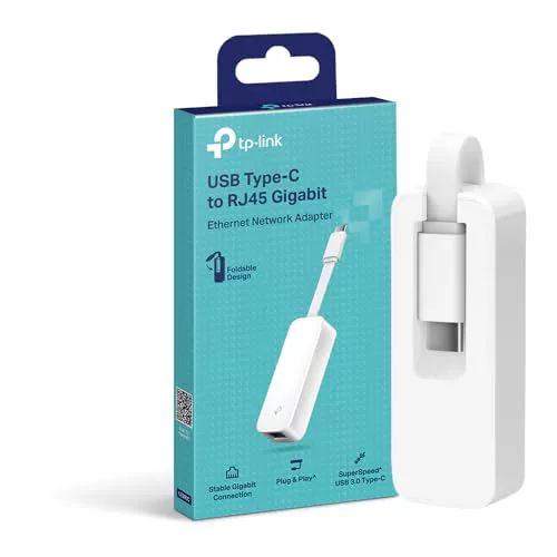 TP-Link UE300C - Adaptador USB-C a Ethernet, Puerto Gigabit 10/100/1000Mpbs, USB 3.0, Plug & Play, Ultra Compacto, Compatible con Windows, MacOS, Linux, Chrome OS