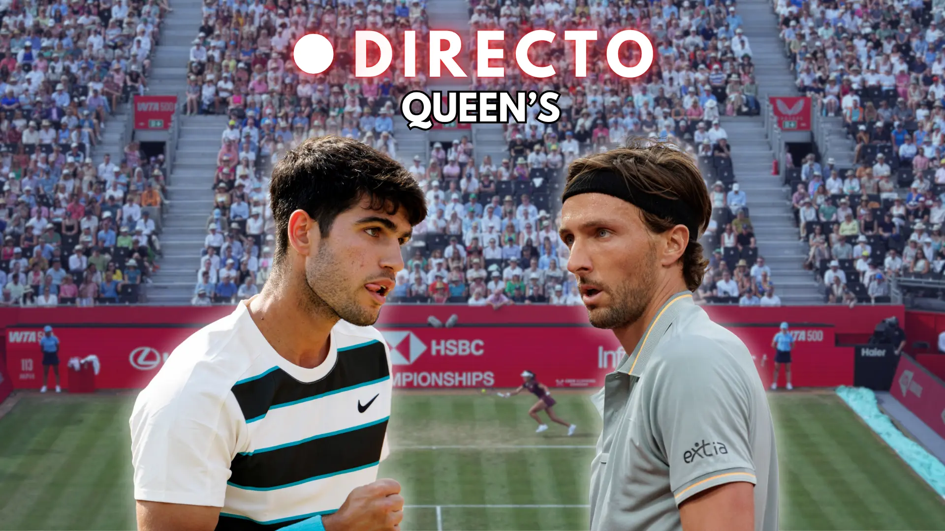 Carlos Alcaraz – Arthur Rinderknech de Queen's, en directo: última hora y resultado de los cuartos de final torneo