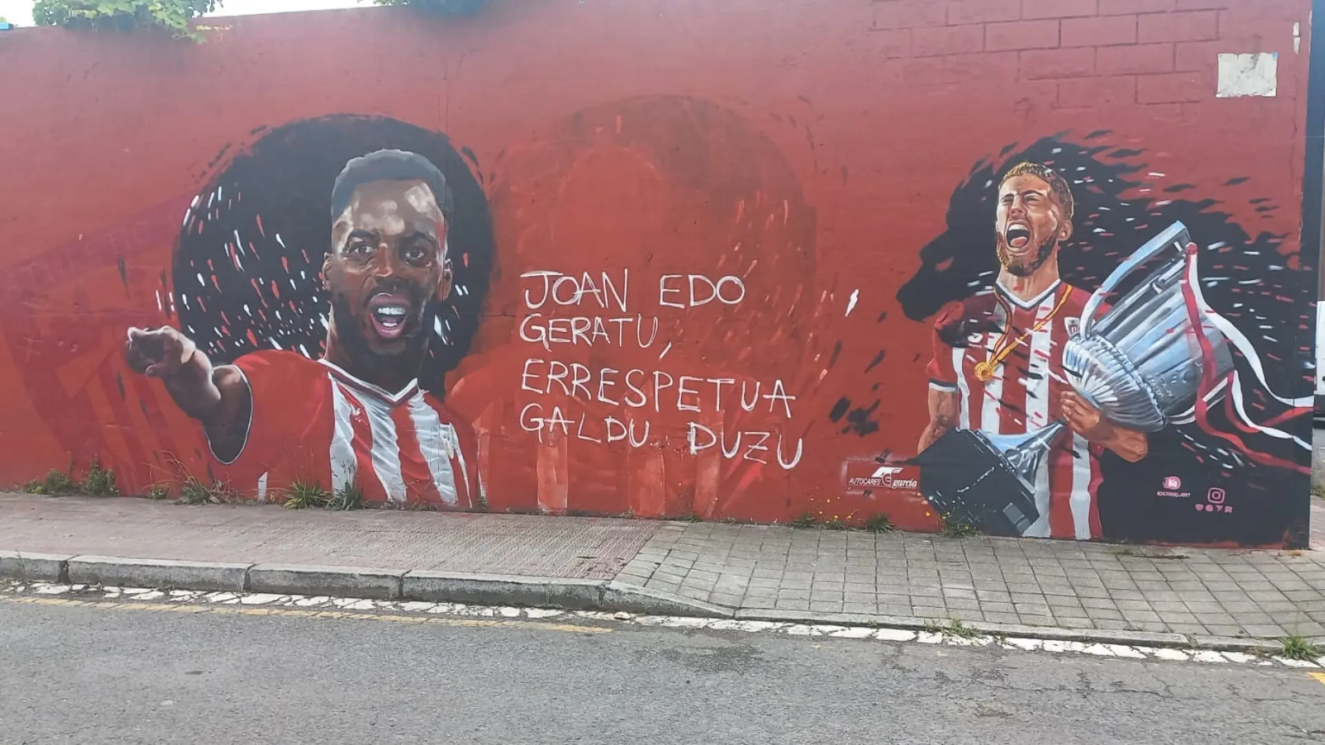 Vuelven a vandalizar la imagen de Nico Williams en el mural del Athletic: "Rata de mierda"