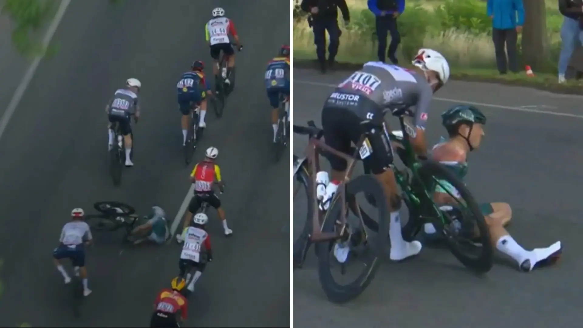 Así fue la espeluznante caída de Jasper Philipsen, maillot verde, que le ha obligado a abandonar el Tour de Francia