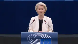 Von der Leyen, en el Parlamento Europeo en Estrasburgo.
