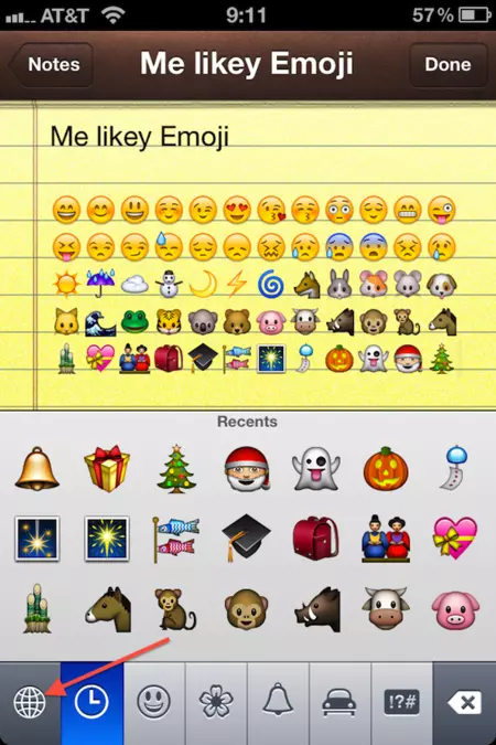 Primeros emojis en iOS 5