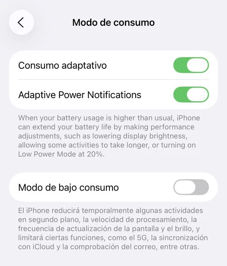 Modo consumo adaptativo