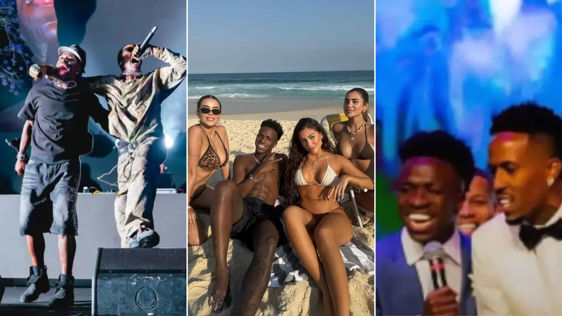 Vinícius vuelve con el Real Madrid tras unas vacaciones por todo lo alto: la boda de Militao, en la playa con influencers, su parque temático…