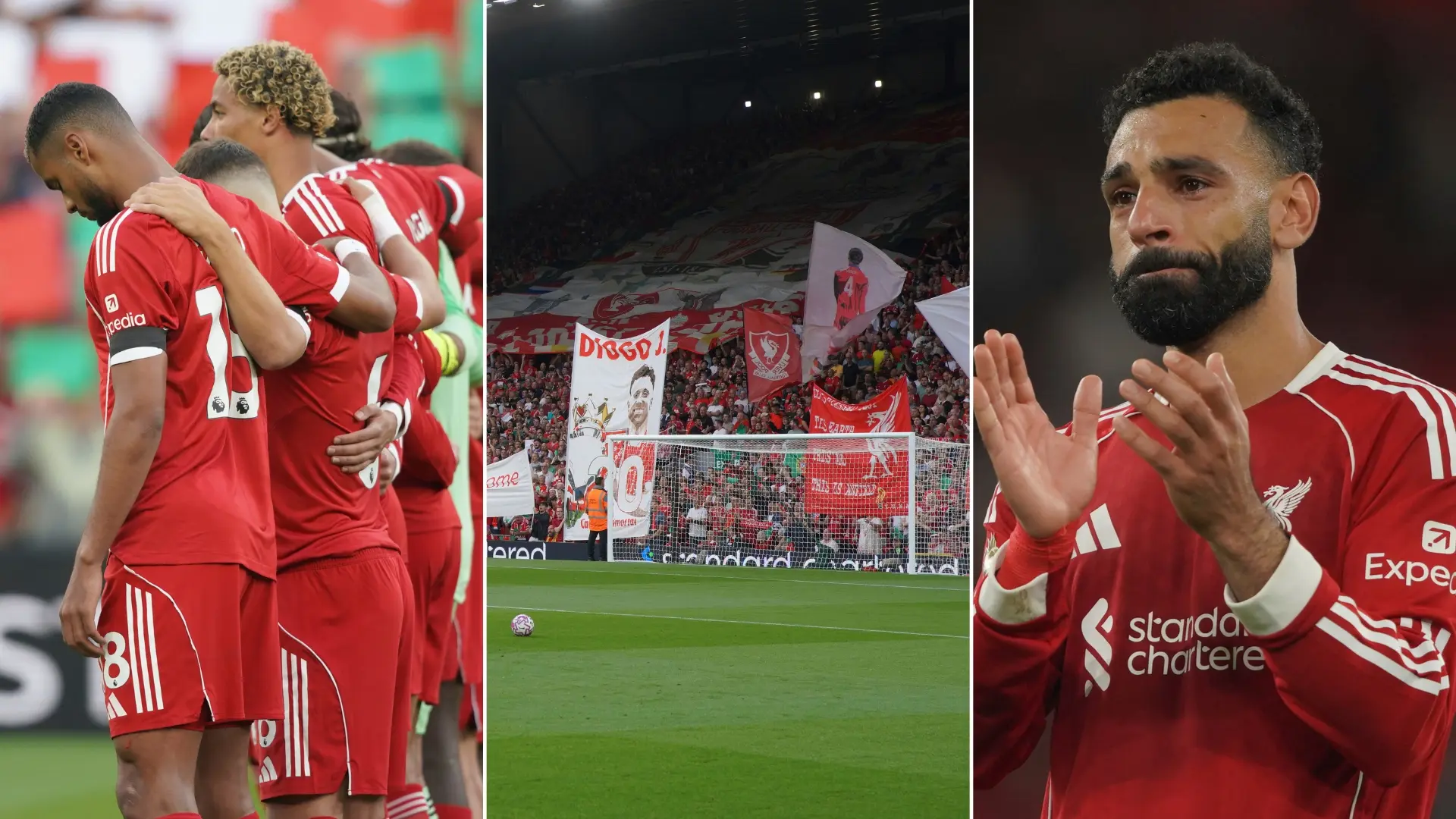 Anfield no olvida a Diogo Jota en el regreso de la Premier: emotivo homenaje con su familia, victoria en su honor y las lágrimas de Salah