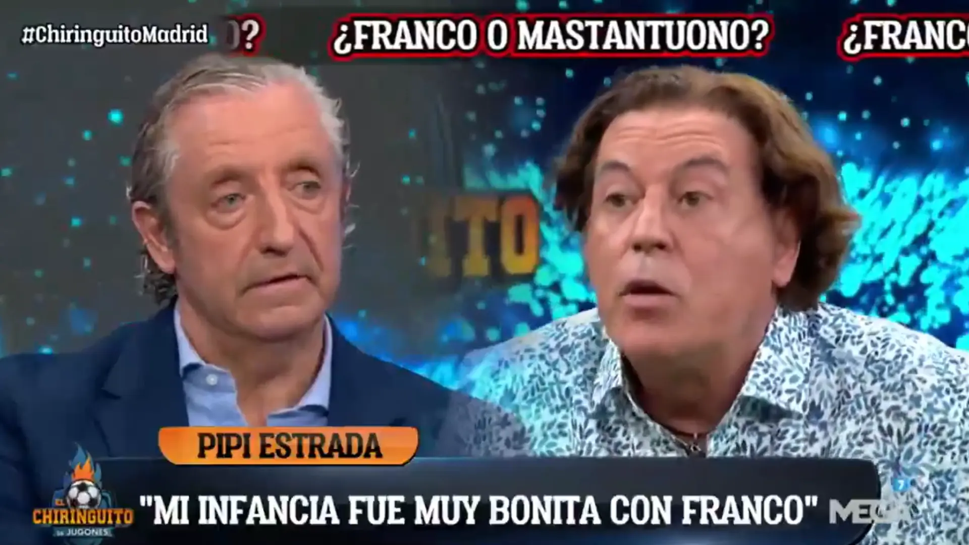 La polémica reflexión de Pipi Estrada en pleno debate en 'El Chiringuito': «Tuve una infancia muy bonita con Franco»