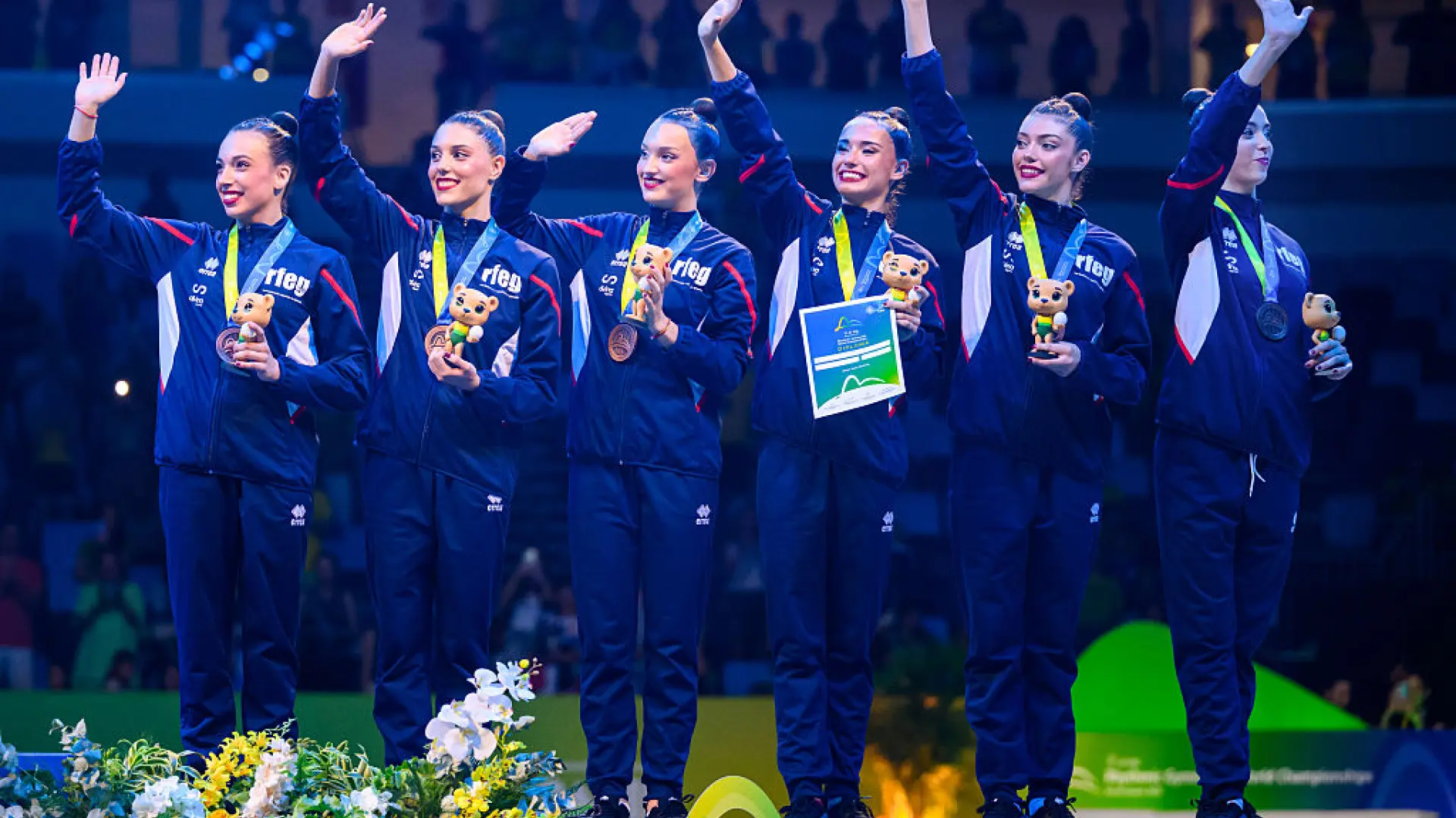 El equipo español de gimnasia rítmica logra el bronce en el concurso completo por conjuntos del Mundial de Río