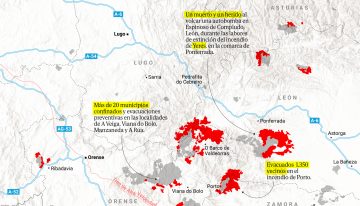 De Galicia a Extremadura: tres mapas que muestran la devastación de los últimos incendios