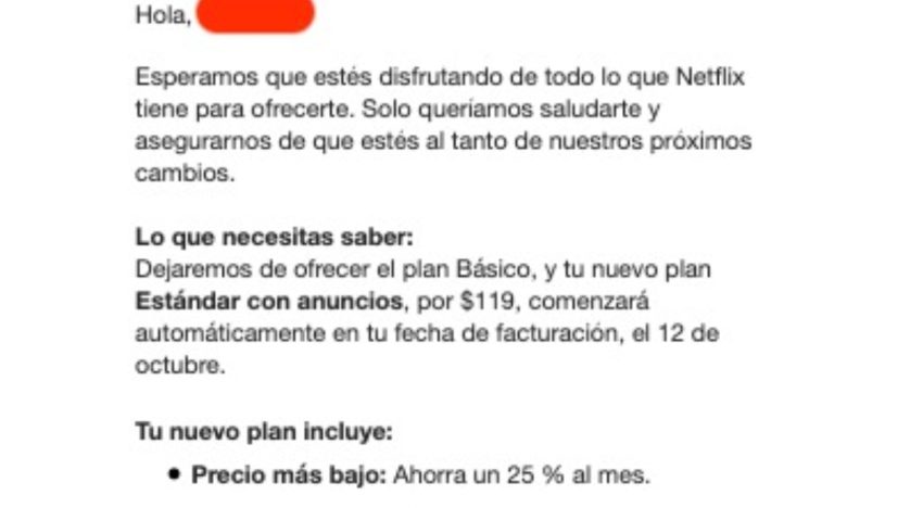 Adiós al plan básico de Netflix en México, este es el mensaje que lo confirma