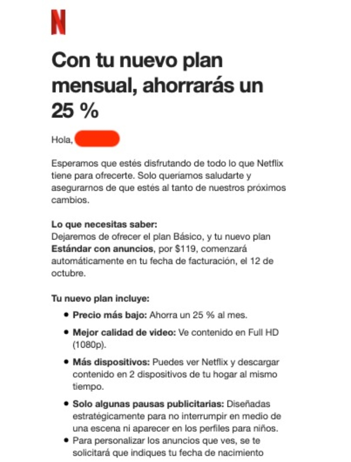 CDATA[
Las series y películas quedarán en pausa del plan básico de Netfix a partir de octubre, de acuerdo a un correo que empezaron a recibir usuarios de la plataforma en México.
¿Qué dijo Netflix?
![