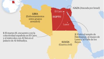 Los Reyes visitan Egipto, región fundamental para la paz en Oriente, en medio de los ataques de Israel a Gaza