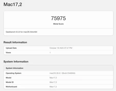 Geekbench Metal Benchmark