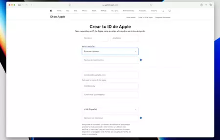 Crear Apple ID Estados Unidos