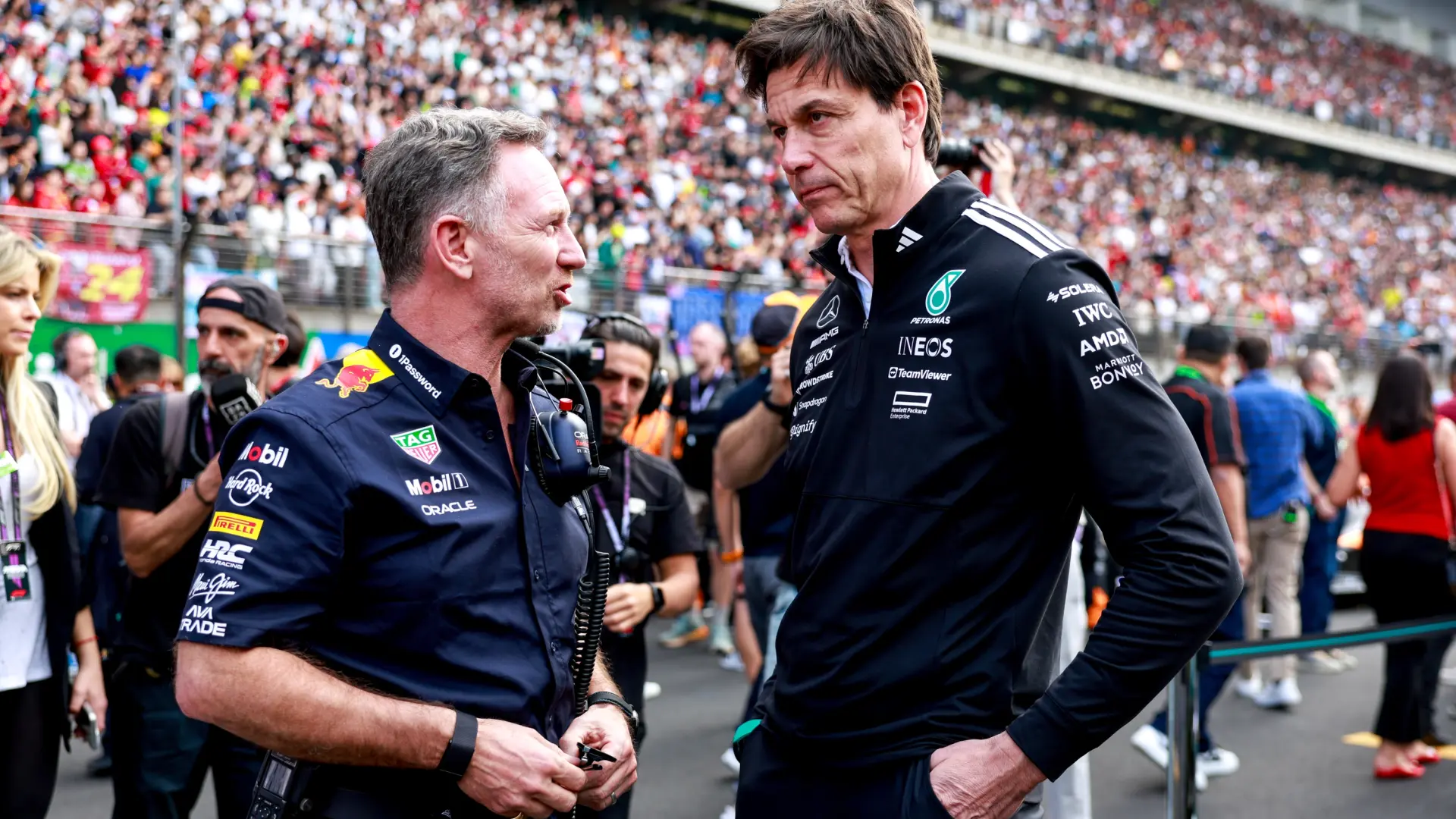 El 'palo' cariñoso de Toto Wolff Christian Horner en la F1: «Se le echa de menos… necesitamos un villano»