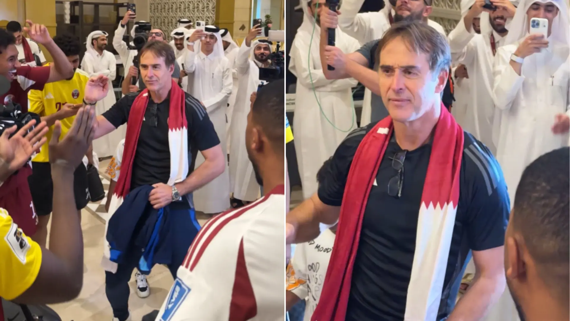 El divertido baile de Julen Lopetegui para celebrar la histórica clasificación de Qatar al Mundial 2026