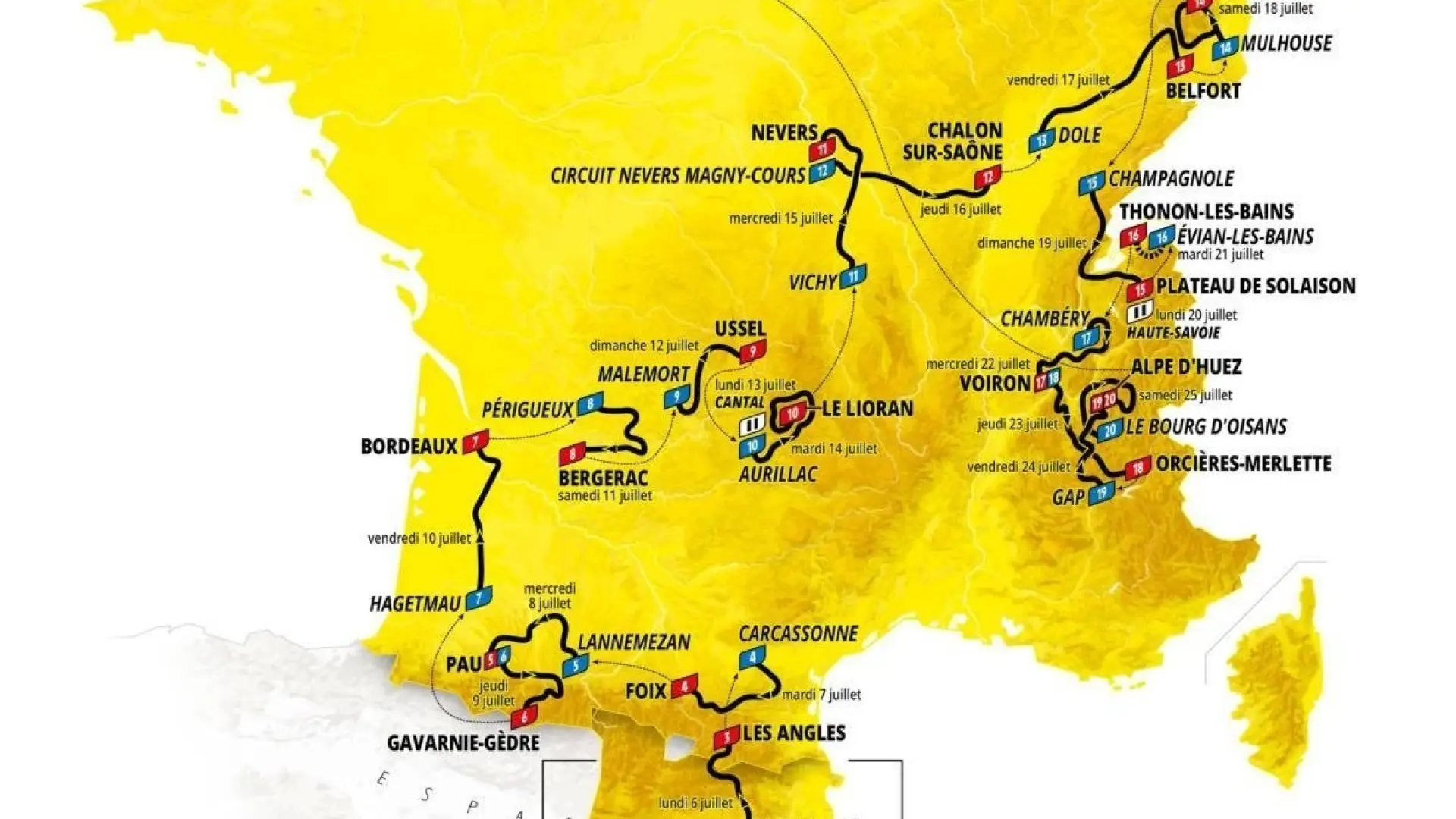 El Tour de Francia 2026 irá de Barcelona a París con doble cita en el Alpe d'Huez