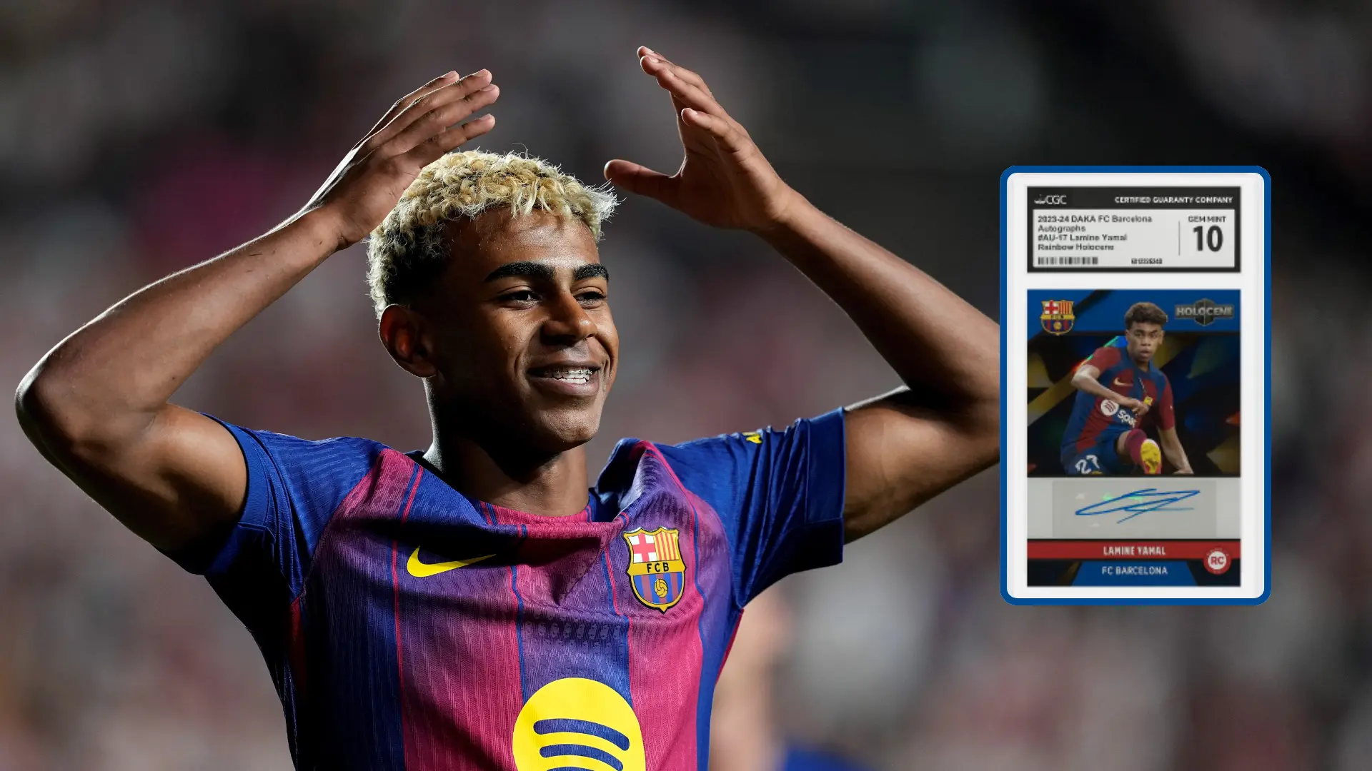 Subastan un cromo único en el mundo firmado por Lamine Yamal: puede llegar a valer hasta 20.000 euros