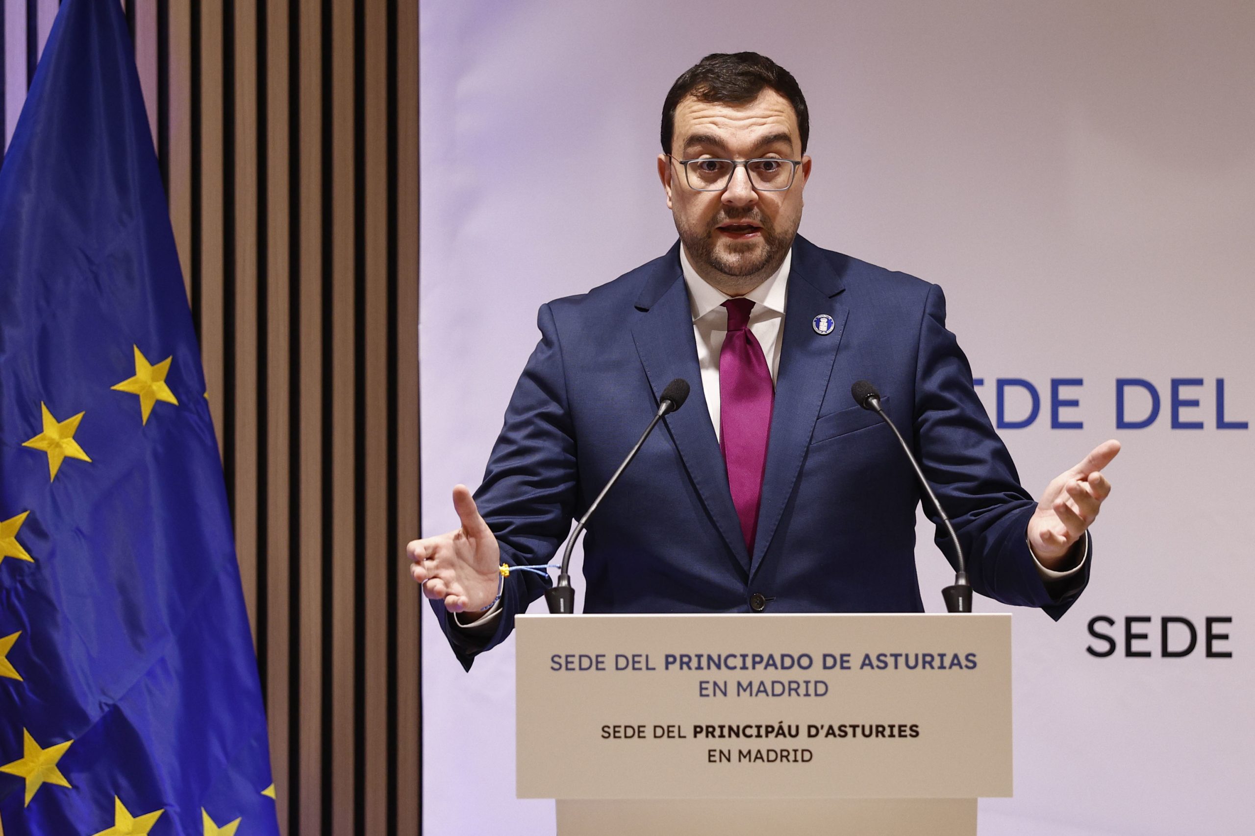 El presidente de Asturias, Adrián Barbón, en Madrid el pasado jueves.