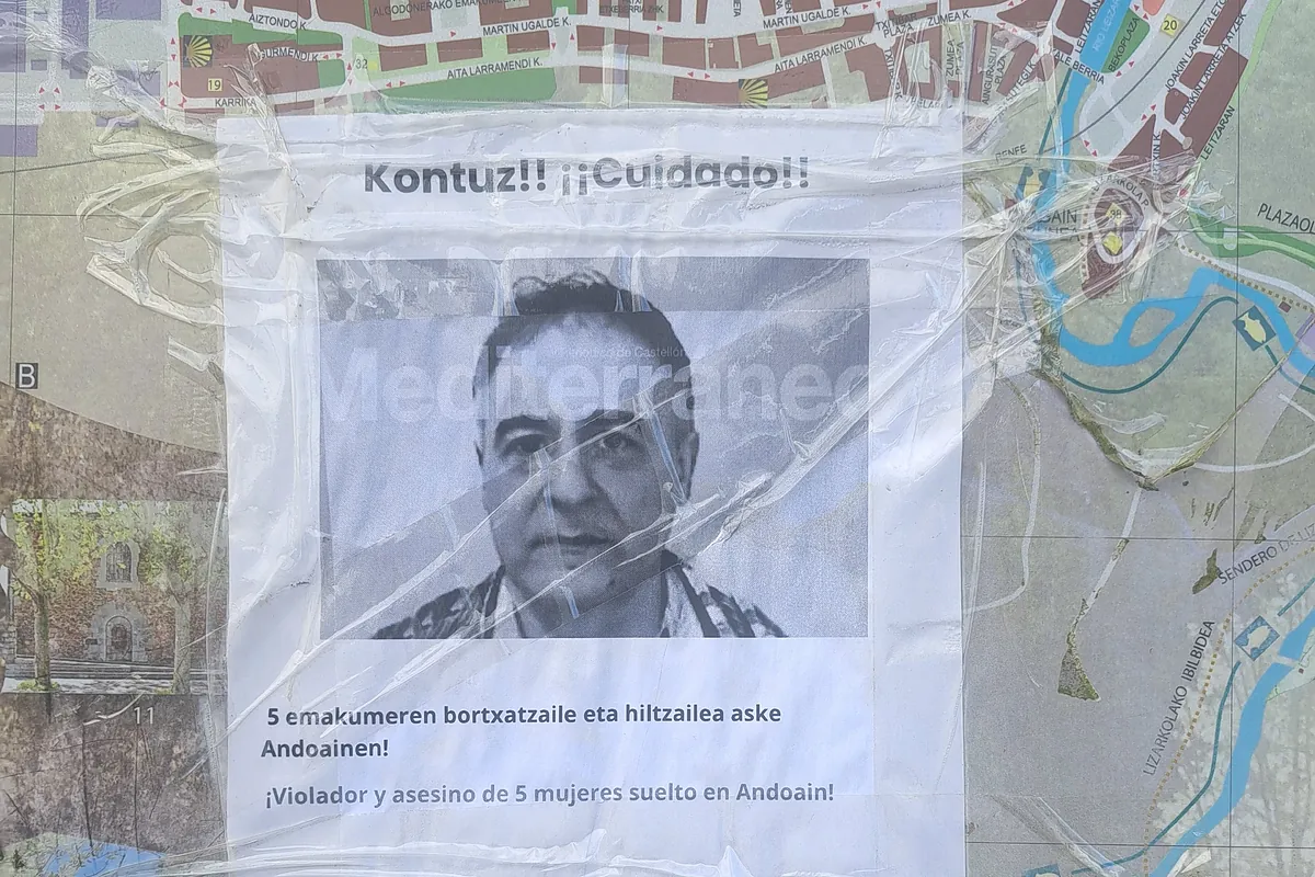 «¡Cuidado! ¡Violador y asesino de cinco mujeres suelto en Andoain!»