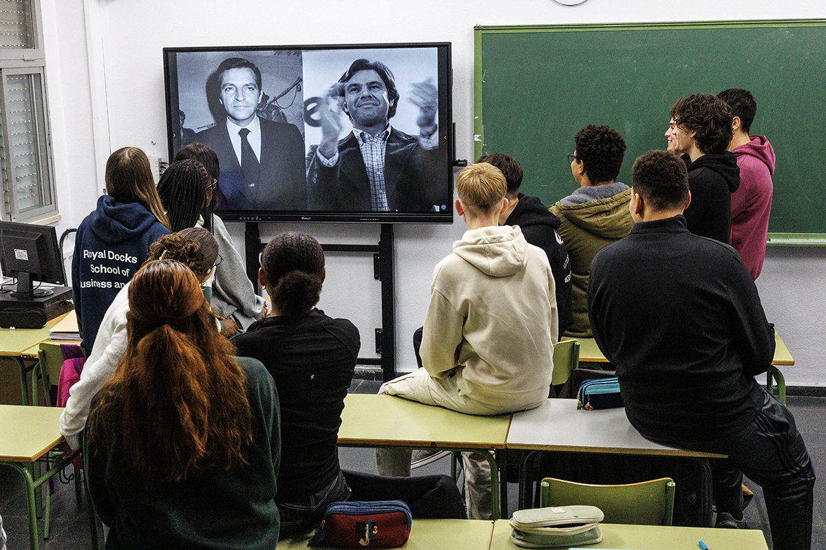 Alumnos del instituto José Luis López Aranguren de Fuenlabrada (Madrid).