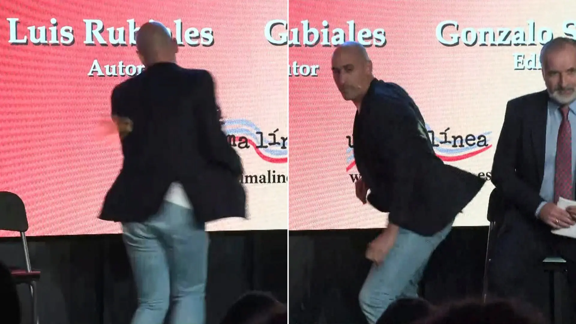 Luis Rubiales recibe unos 'huevazos' en plena presentación de su libro: «Más que perdón, tendrá que rendir cuentas ante la Justicia»