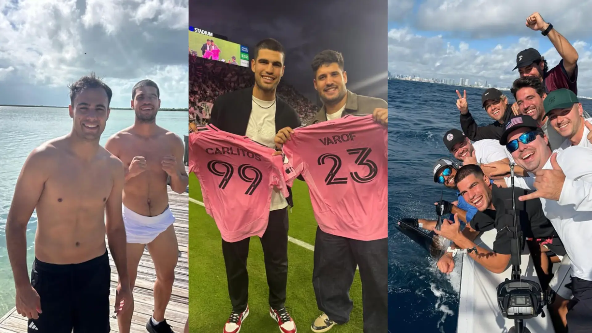 Las vacaciones de Carlos Alcaraz en Miami: playas paradisíacas, partidas de cartas con sus amigos, golf, NBA…