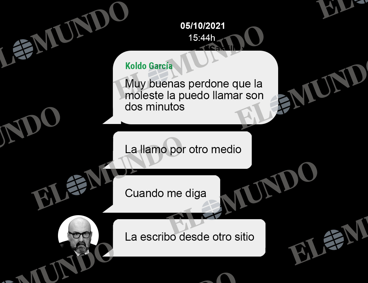 Mensajes enviados por Koldo a Delcy el 5 de octubre de 2021