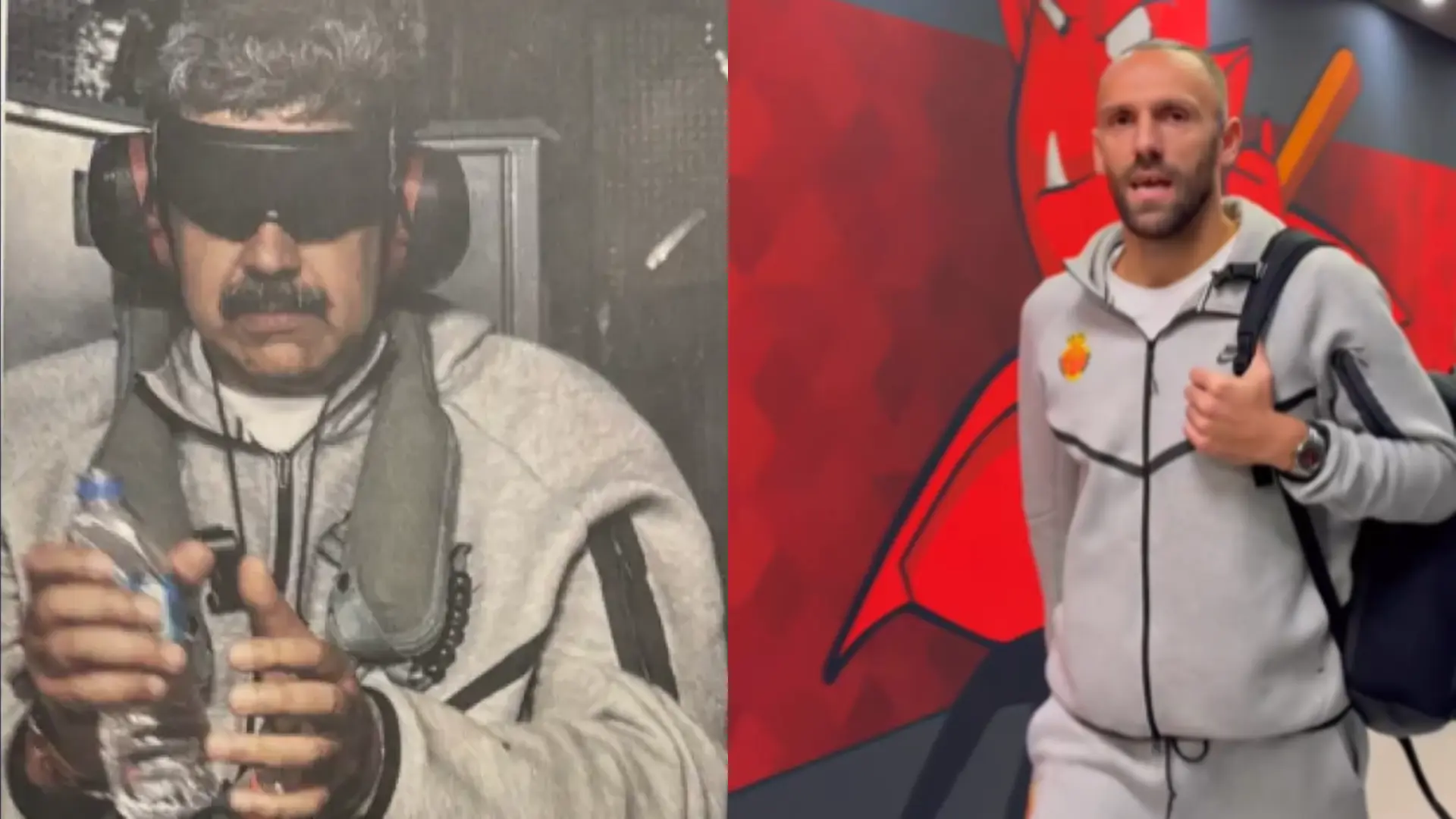 La imagen viral de los jugadores del Mallorca con el chándal de Nicolás Maduro en su detención