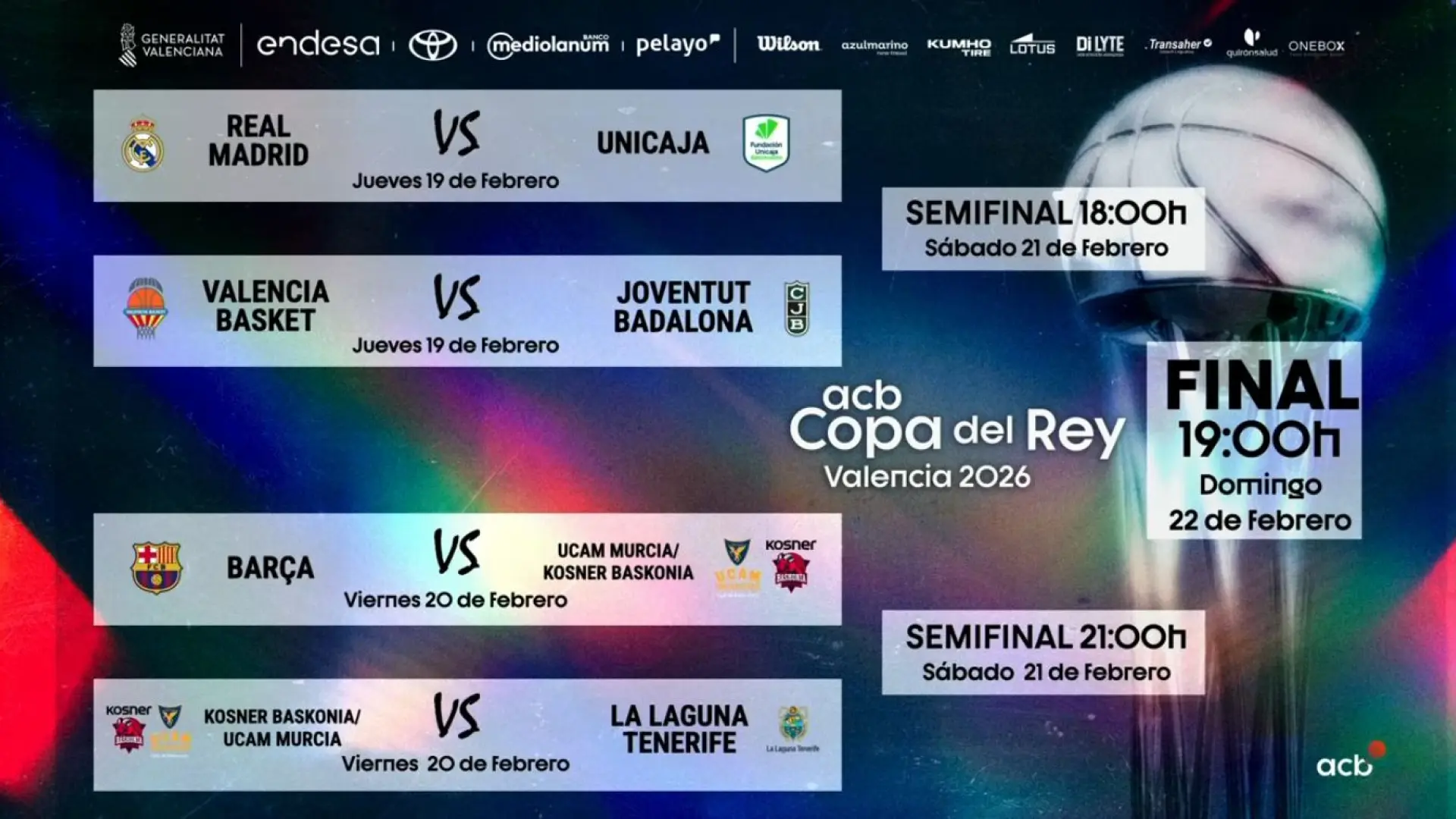 Sorteo de la Copa del Rey de baloncesto: el Real Madrid se medirá al Unicaja y el Barça espera rival