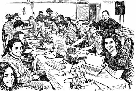 Reunión del GUM Alicante a principios de los 2000