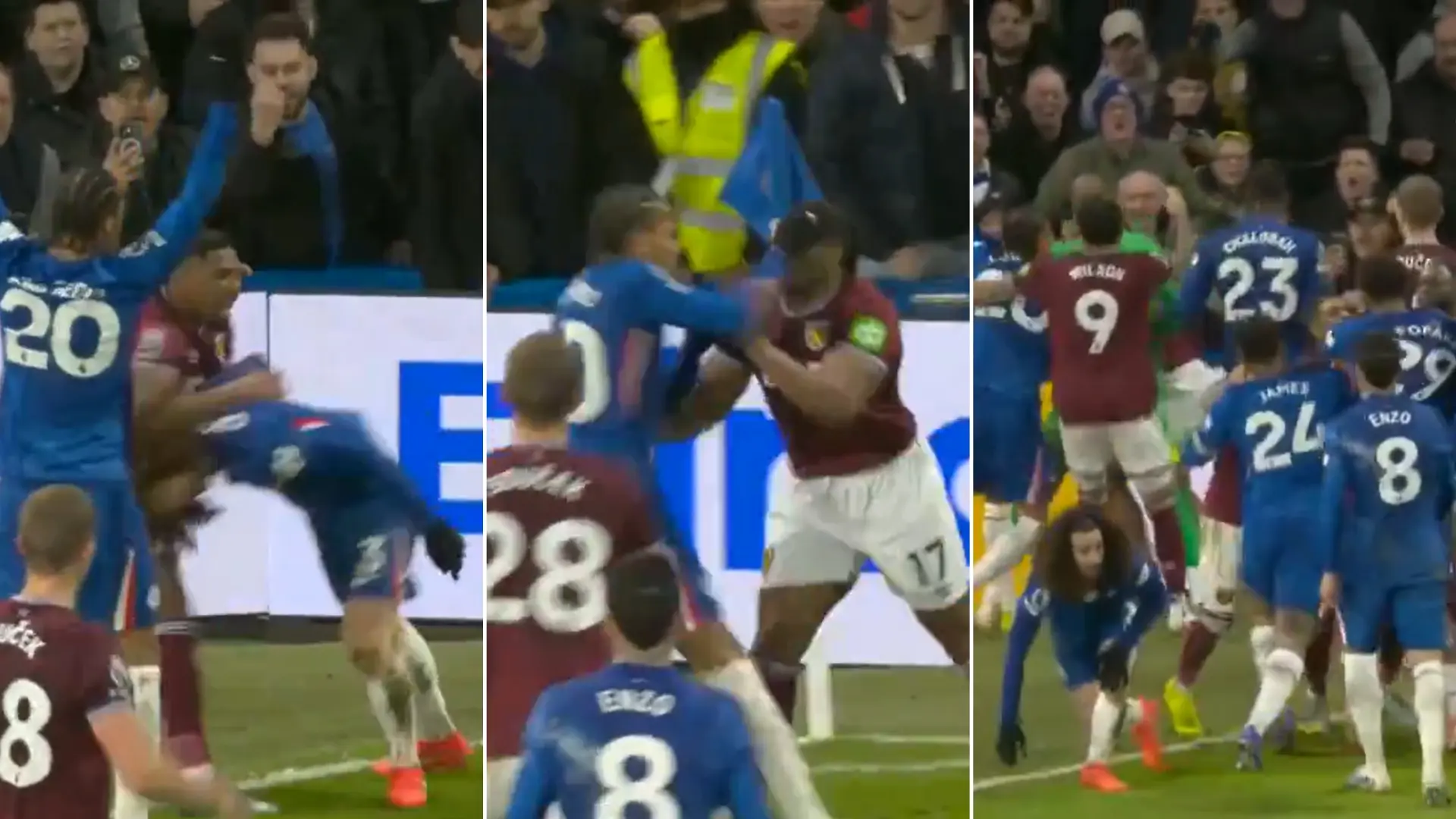 Brutal tangana en la Premier: Adama Traoré mete un bestial empujón a Cucurella e inicia una 'batalla' campal