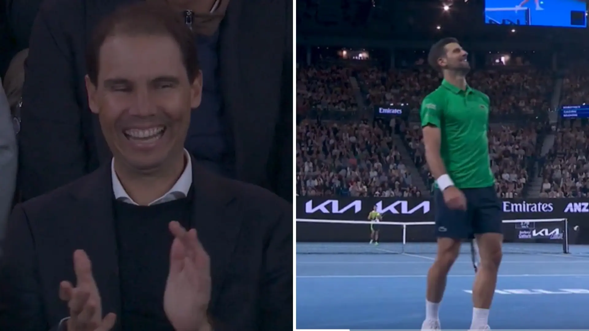 El cariñoso gesto de Novak Djokovic con Nadal en plena final del Open de Australia: «¿Quieres jugar, Rafa?»