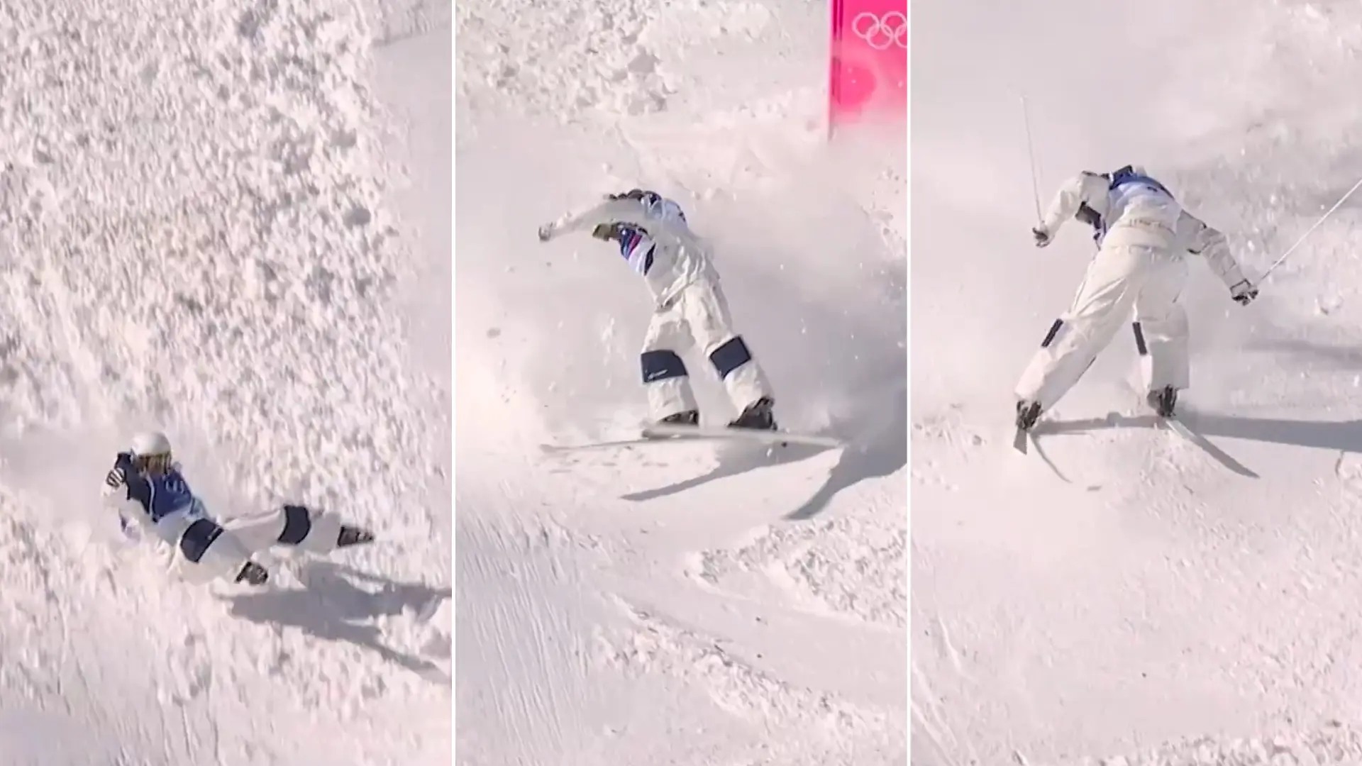La insólita carrera de Ikuma Horishima en los moguls de esquí: se cae… ¡y cruza la meta de espaldas!