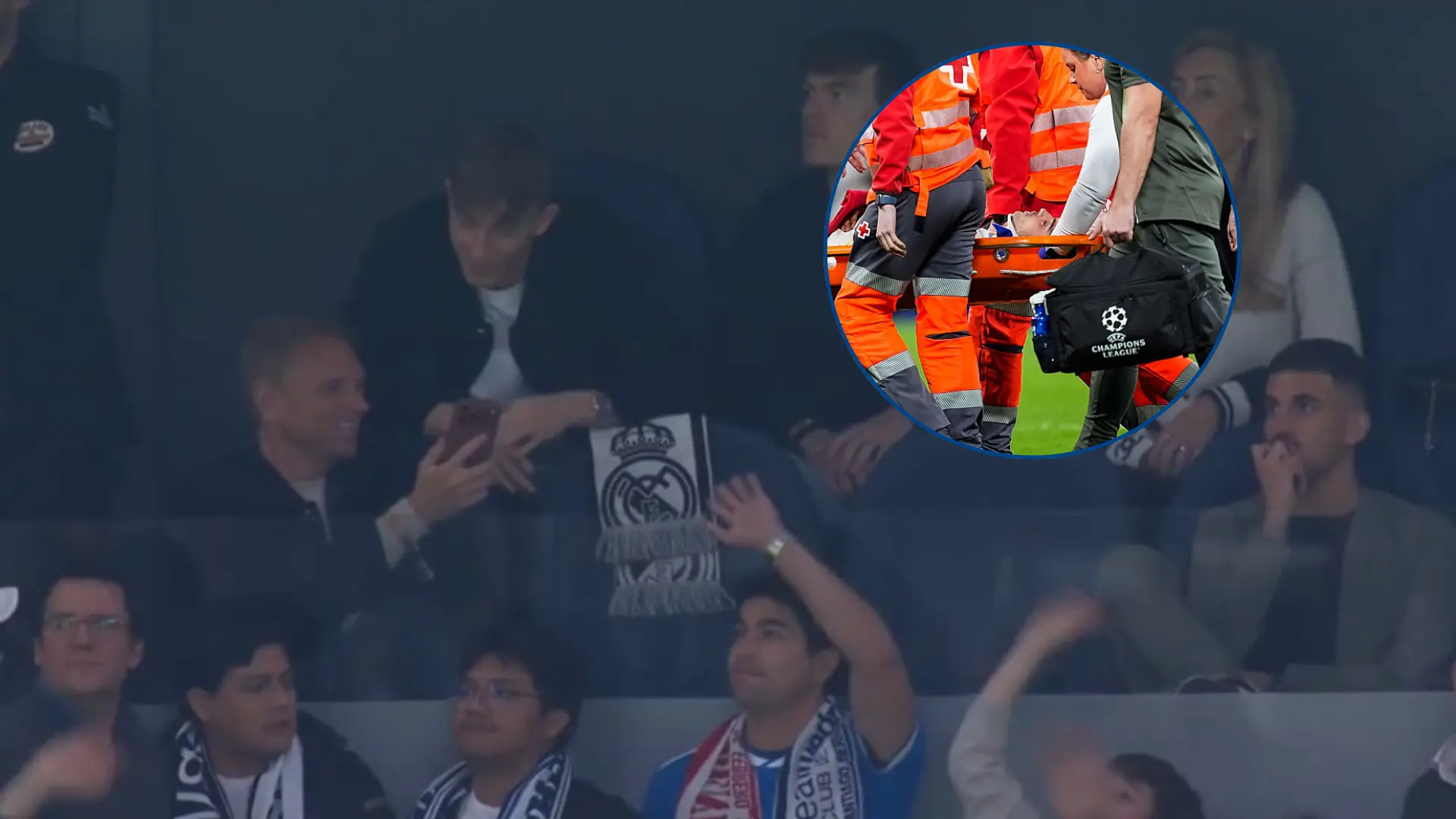 Lluvia de críticas a Huijsen por sus risas con su padre en el palco con Asencio en el suelo: «Lo quiero fuera del Real Madrid»