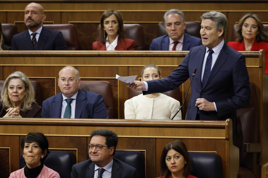 Alberto Núñez Feijóo, este miércoles, durante su turno de intervención.