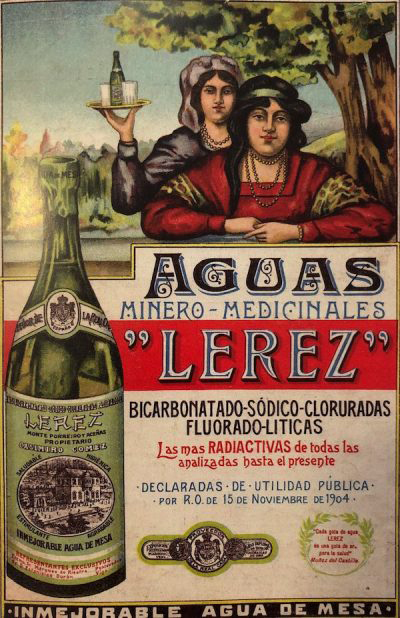 Cartel de Aguas Lérez en su época dorada.