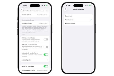 Control Camara Airpods
