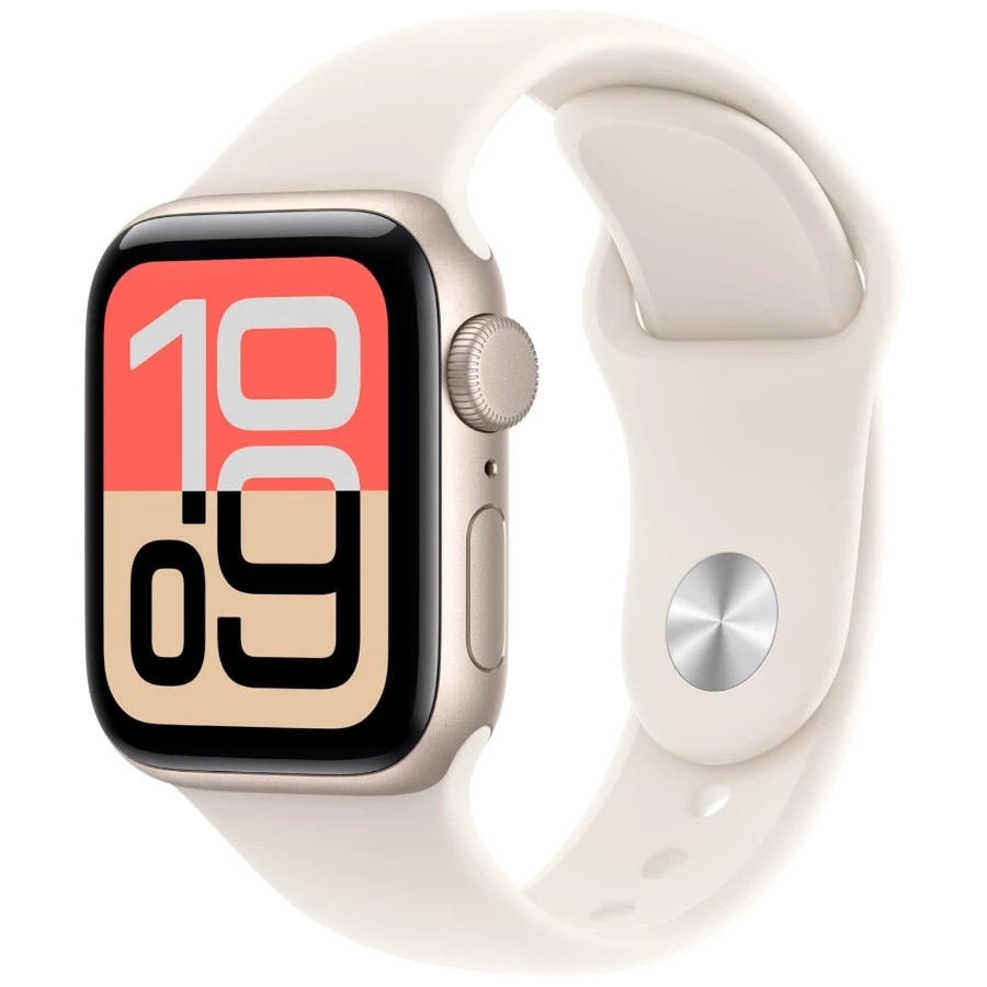 Apple Watch SE 3 GPS con Caja de Aluminio de 40 mm y Correa Deportiva Blanco Estrella-Talla S/M.Monitores de entreno y sueño,Monitor de frecuencia Cardiaca, Pantalla Siempre Activa